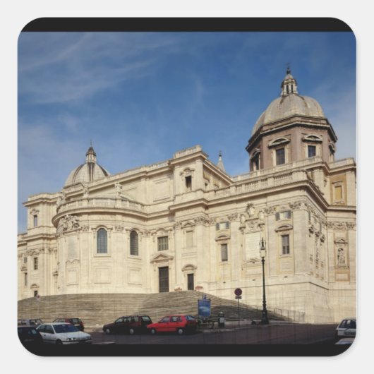 Uitzicht aan de buitenkant van de tribune vierkante sticker (Voorkant)