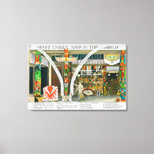Uitzicht aan de buitenkant van de Ye Olde Curio Sh Canvas Afdruk