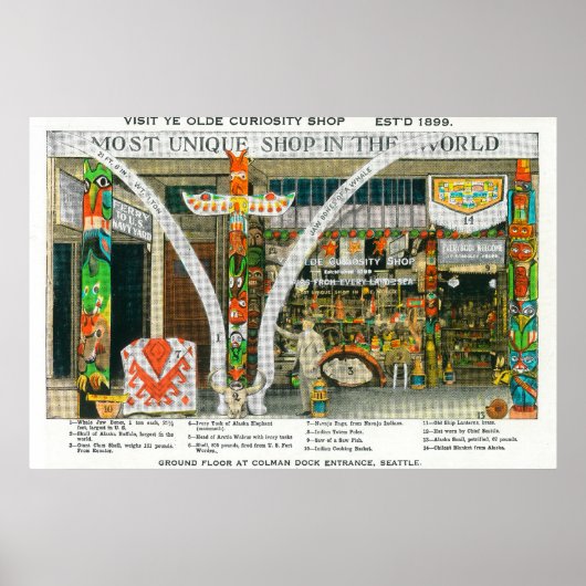 Uitzicht aan de buitenkant van de Ye Olde Curio Sh Poster (Voorkant)