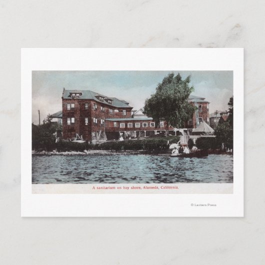 Uitzicht aan de buitenkant van een Sanitarium op d Briefkaart (Voorkant)