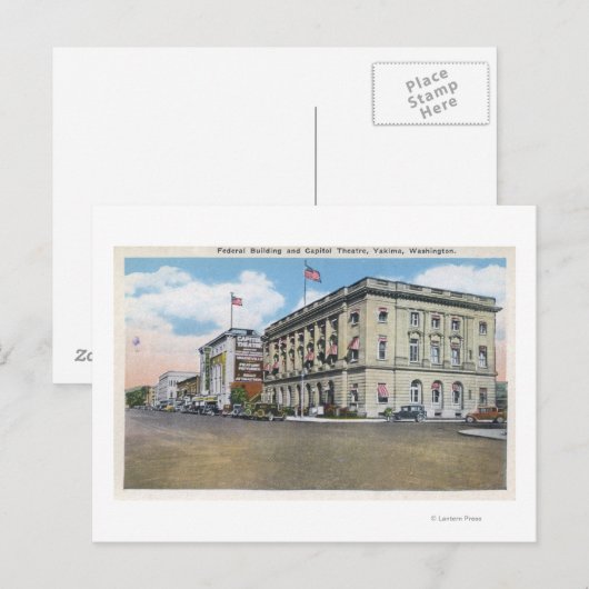 Uitzicht aan de buitenkant van Federal Bldg, Capit Briefkaart (Voorkant / Achterkant)