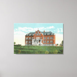 Uitzicht aan de buitenkant van het Benedictine San Canvas Afdruk