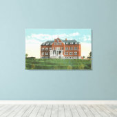 Uitzicht aan de buitenkant van het Benedictine San Canvas Afdruk (Insitu (Houten vloer))