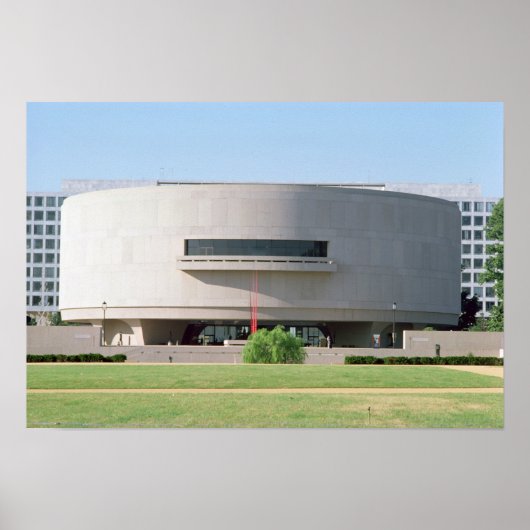 Uitzicht aan de buitenkant van het Hirshhorn-museu Poster (Voorkant)