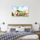 Uitzicht aan de buitenkant van het katholieke stra canvas afdruk (Insitu (Slaapkamer))