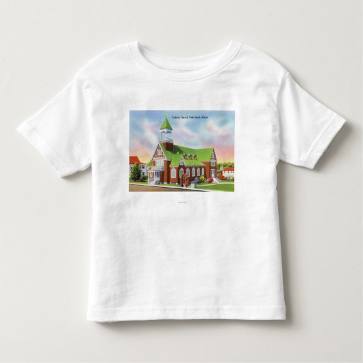 Uitzicht aan de buitenkant van het katholieke stra kinder shirts (Voorkant)