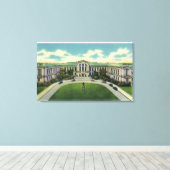 Uitzicht aan de buitenkant van het Museum of Fine  Canvas Afdruk (Insitu (Houten vloer))