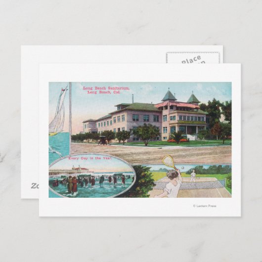 Uitzicht aan de buitenkant van het sanitarium voor briefkaart (Voorkant / Achterkant)