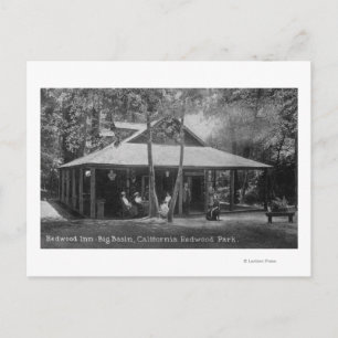 Uitzicht aan de buitenkant van sequoia briefkaart