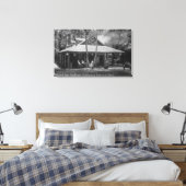 Uitzicht aan de buitenkant van sequoia canvas afdruk (Insitu (Slaapkamer))