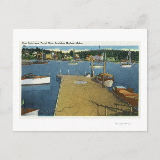 Uitzicht aan de oostkant van de jachtclub briefkaart (Voorkant)