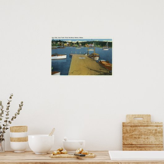 Uitzicht aan de oostkant van de jachtclub poster (Keuken)