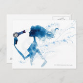 Uitzicht aan de zijkant van de vrouw om lang haar  briefkaart (Voorkant / Achterkant)