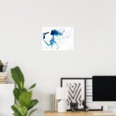 Uitzicht aan de zijkant van de vrouw om lang haar  poster (Thuiskantoor)