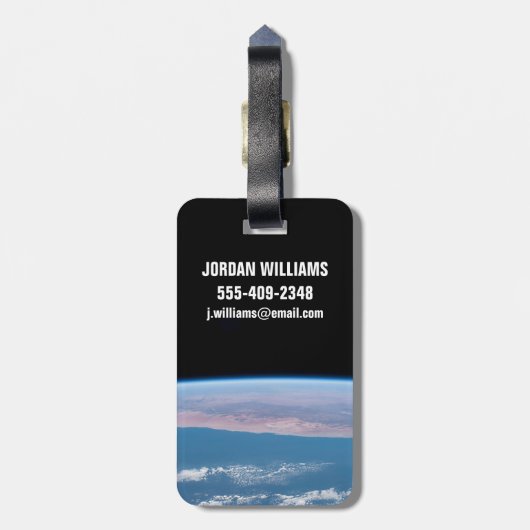 Uitzicht aan de zuidwestkust van Afrika. Bagagelabel (Achterkant verticaal)