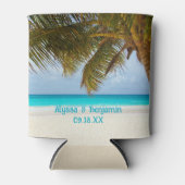 Uitzicht Aangepaste bruiloft voor palmbomen Blikjeskoeler (Voorkant)