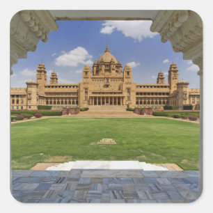 Uitzicht achterin van het hotel Umaid Bhawan Palac Vierkante Sticker