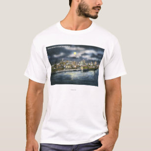 Uitzicht Albany Skyline bij nacht T-shirt