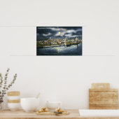 Uitzicht Albany Skyline in Night Poster (Keuken)