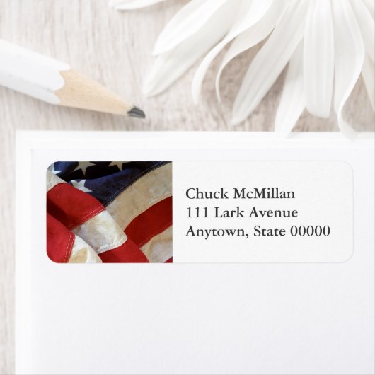 Uitzicht Amerikaanse vlag Etiket (Insitu)