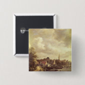 Uitzicht Amsterdam Vierkante Button 5,1 Cm (Voorkant /achterkant)