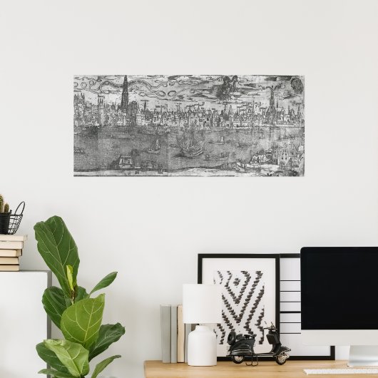 Uitzicht Antwerpen Harbour Poster (Thuiskantoor)