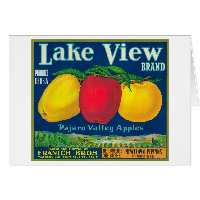 Uitzicht Apple Label meer - Watsonville, CA (Voorkant Horizontaal)