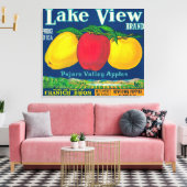 Uitzicht Apple Label meer - Watsonville, CA Canvas Afdruk (Insitu (Woonkamer))