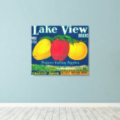 Uitzicht Apple Label meer - Watsonville, CA Canvas Afdruk (Insitu (Houten vloer))