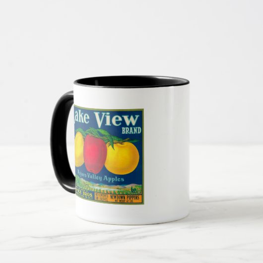 Uitzicht Apple Label meer - Watsonville, CA Mok (Voorkant links)