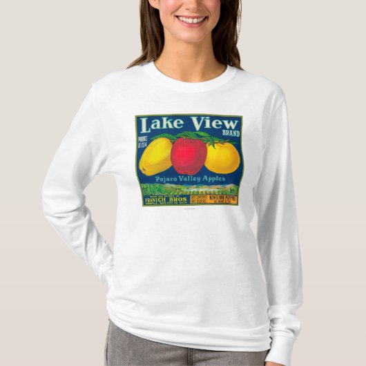 Uitzicht Apple Label meer - Watsonville, CA T-shirt (Voorkant)