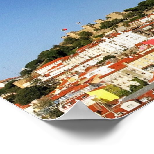 Uitzicht architectuur Lissabon Miradouro Castle Fo Poster (Hoek)