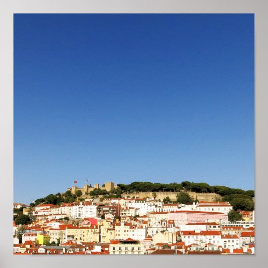 Uitzicht architectuur Lissabon Miradouro Castle Fo Poster (Voorkant)