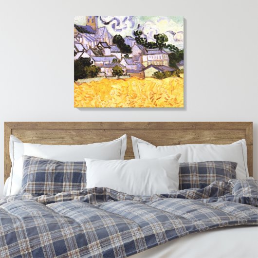 Uitzicht Auvers met kerk van Vincent van Gogh Canvas Afdruk (Insitu (Slaapkamer))