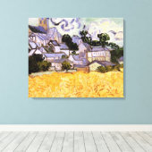 Uitzicht Auvers met kerk van Vincent van Gogh Canvas Afdruk (Insitu (Houten vloer))