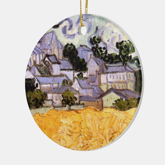 Uitzicht Auvers met kerk van Vincent van Gogh Keramisch Ornament (Links)