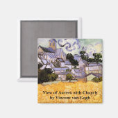 Uitzicht Auvers met kerk van Vincent van Gogh Magneet (Voorkant / Achterkant)