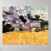 Uitzicht Auvers met kerk van Vincent van Gogh Poster (Voorkant)