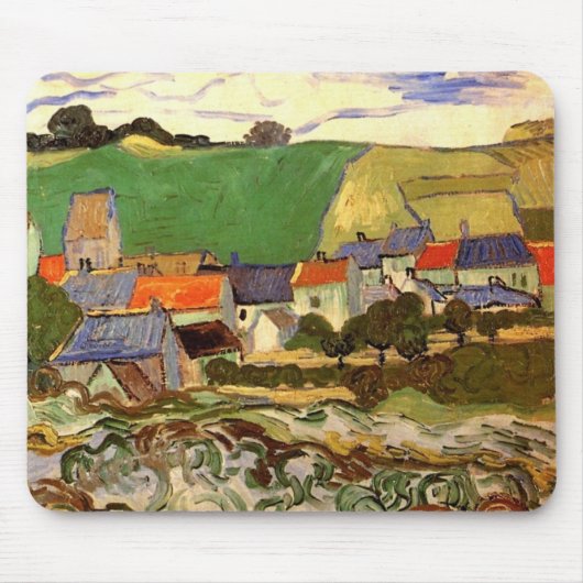 Uitzicht Auvers van Van Gogh Muismat (Voorkant)