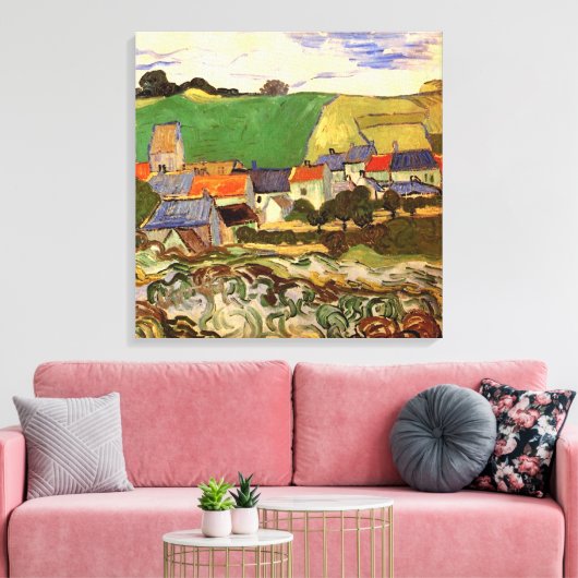 Uitzicht Auvers van Vincent van Gogh Canvas Afdruk (Insitu (Woonkamer))