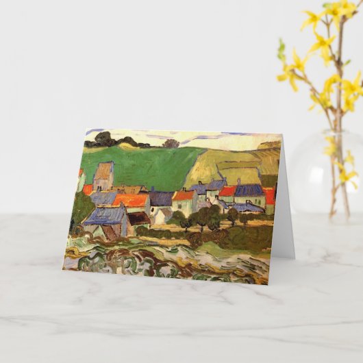 Uitzicht Auvers van Vincent van Gogh Kaart (Gele Bloem)