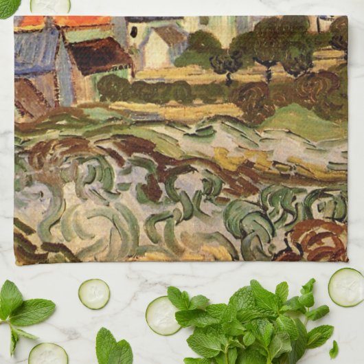 Uitzicht Auvers van Vincent van Gogh Theedoek (Gevouwen)