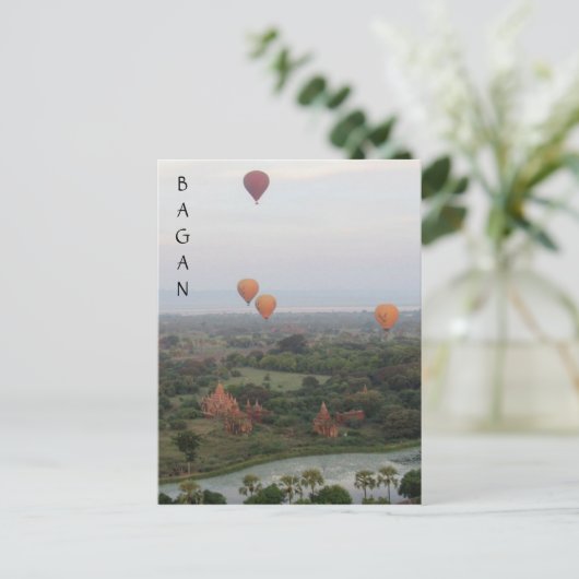 uitzicht bagan ballon briefkaart (Staand voorkant)