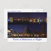 Uitzicht Baltimore bij nacht Briefkaart (Voorkant / Achterkant)