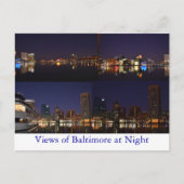 Uitzicht Baltimore bij nacht Briefkaart (Voorkant)