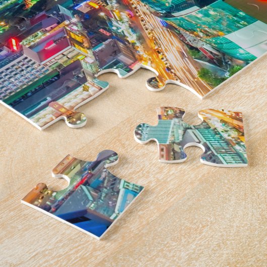 Uitzicht Bangkok 's nachts Legpuzzel (Zijkant)