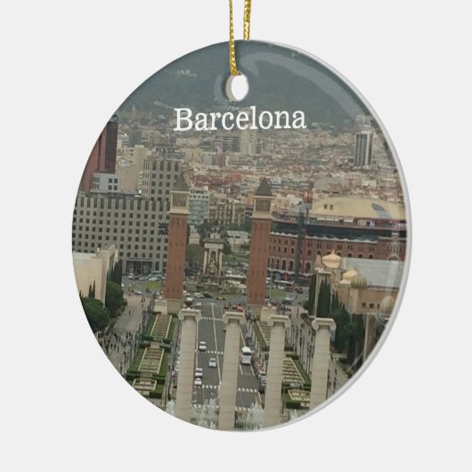Uitzicht Barcelona-stad Keramisch Ornament (Links)