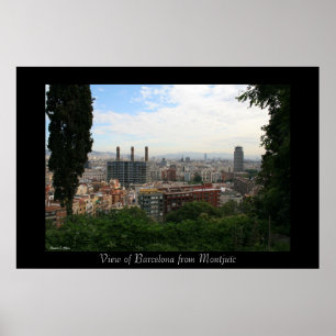 Uitzicht Barcelona-stad Poster