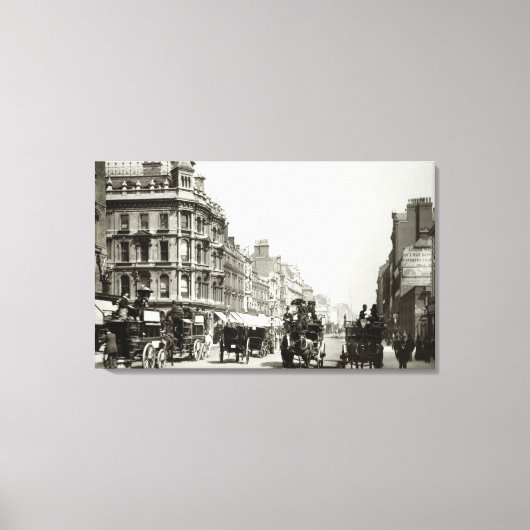 Uitzicht benedenlangs Oxford Street, Londen (foto) Canvas Afdruk (Voorkant)