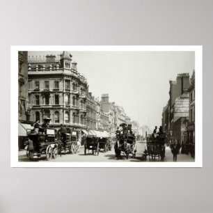 Uitzicht benedenlangs Oxford Street, Londen (foto) Poster